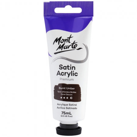 MM Satin Acrylic 75ml - Burnt Umber.PMSA7527