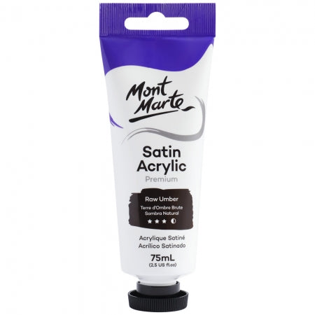 MM Satin Acrylic 75ml - Raw Umber. PMSA7528