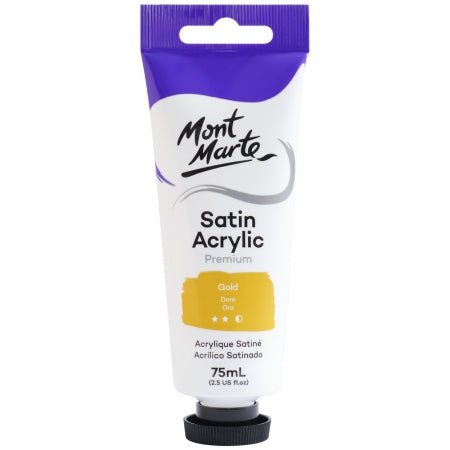 MM Satin Acrylic 75ml - Gold .PMSA7531