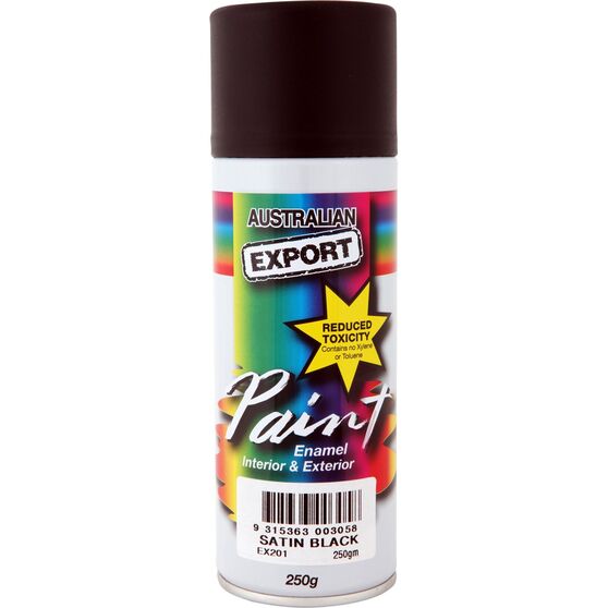 Export Aerosol Spray Paint - Enamel, Satin Black, 250g EX201