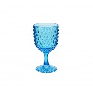GLASSPAINTGOBLETDOTS8.8X16.5CM-BL GD633B