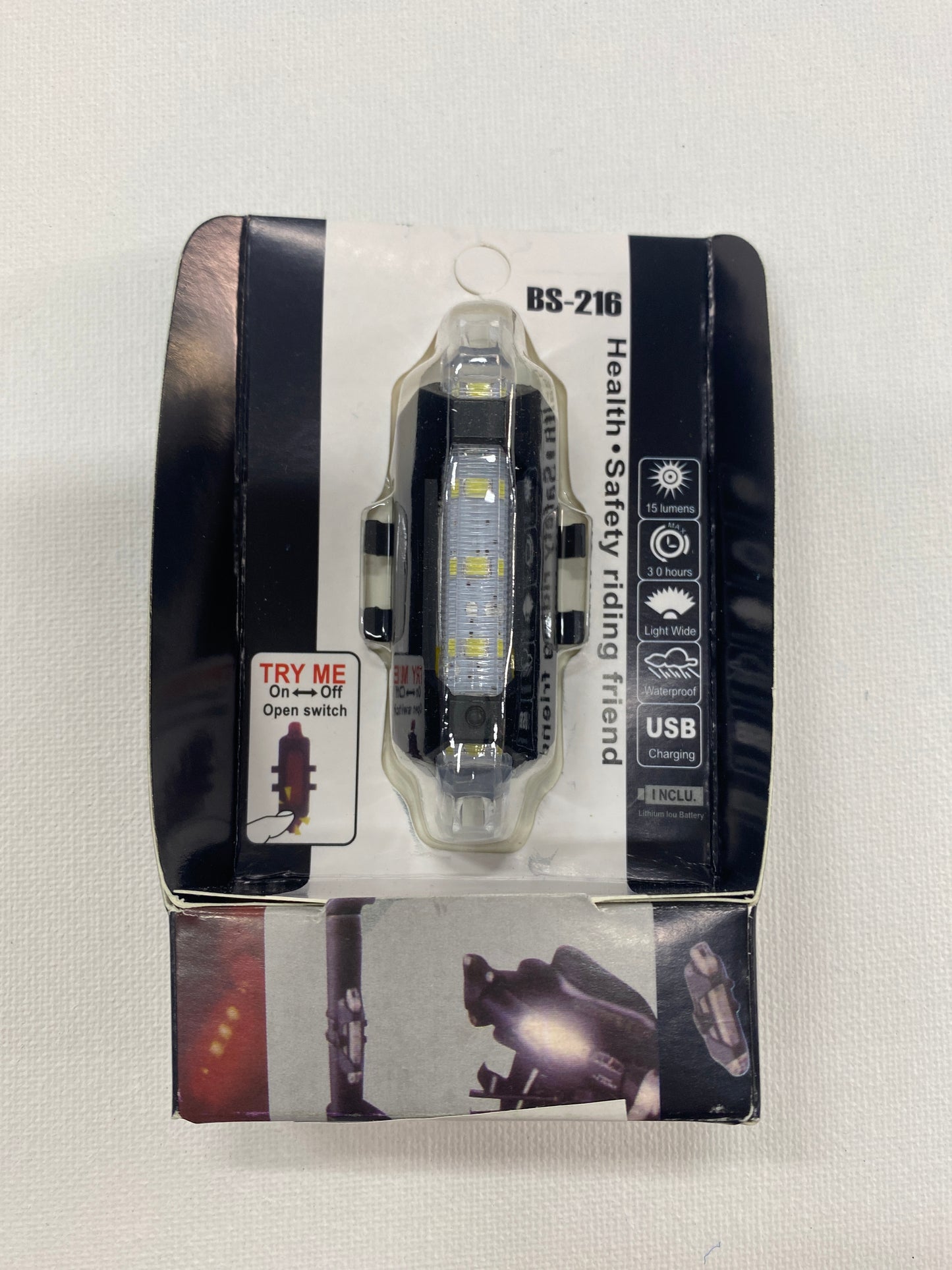 Bicycle Light Rechargable white 3364