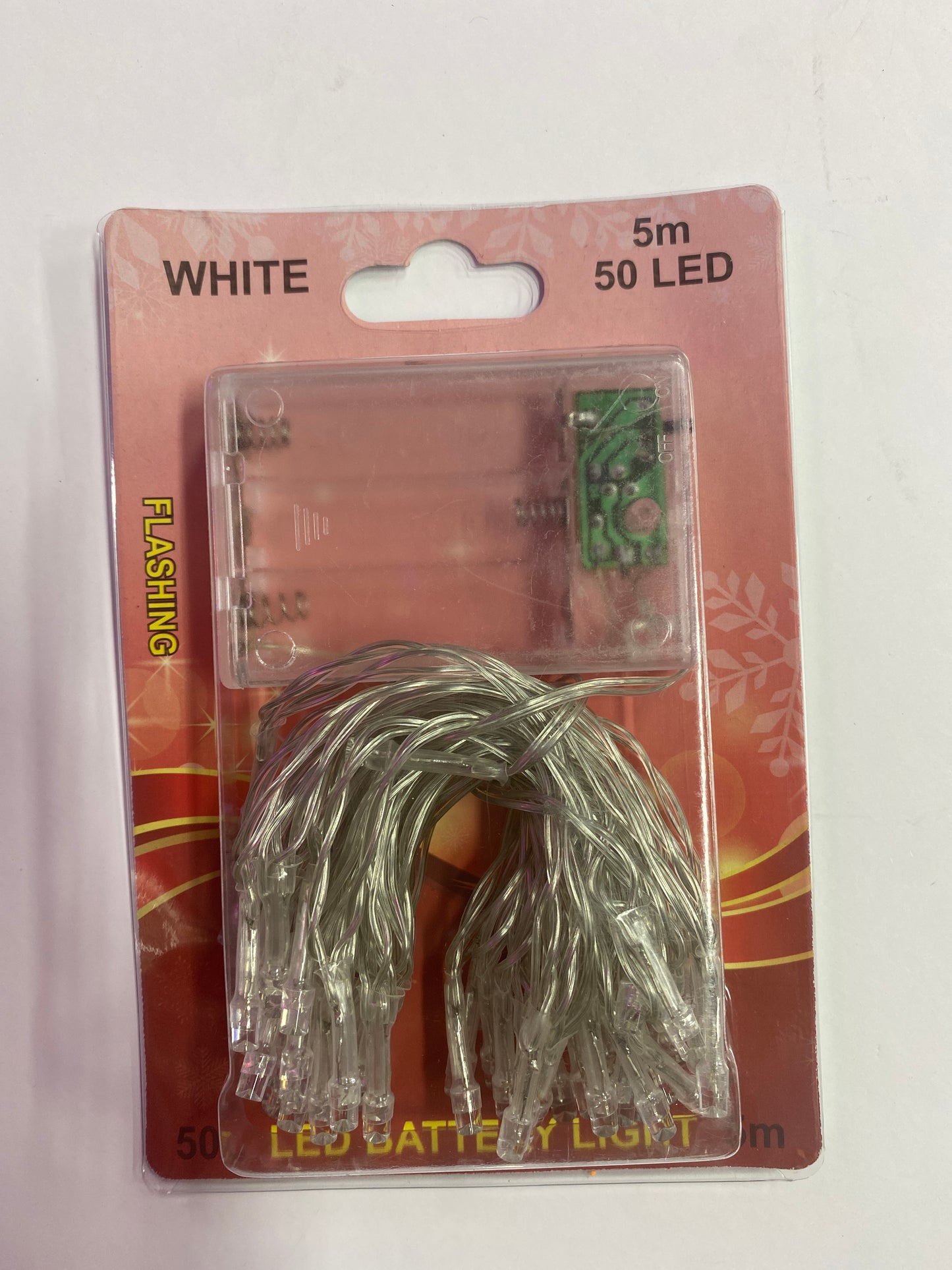 50L FLASHING LED BATTERY LIGHT 5M-WHITE 60340