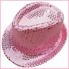 Sequin Trilby Fedora Hat-PINK 21881-04