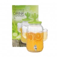 GLASS DISPENSER CACTUS 5L COLOR BOX  GJ90273