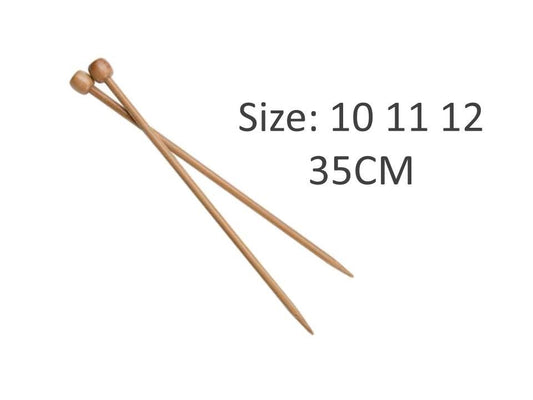 35CM BAMBOO KNITTING NEEDLE SIZE 10 11 12 .CRA21840