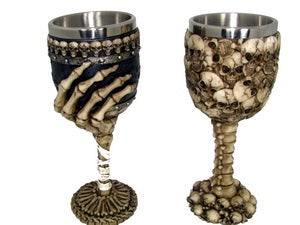 19CM SKULL GOBLET/MUG 2 ASSTD (GIFT BOX). SKULGOB