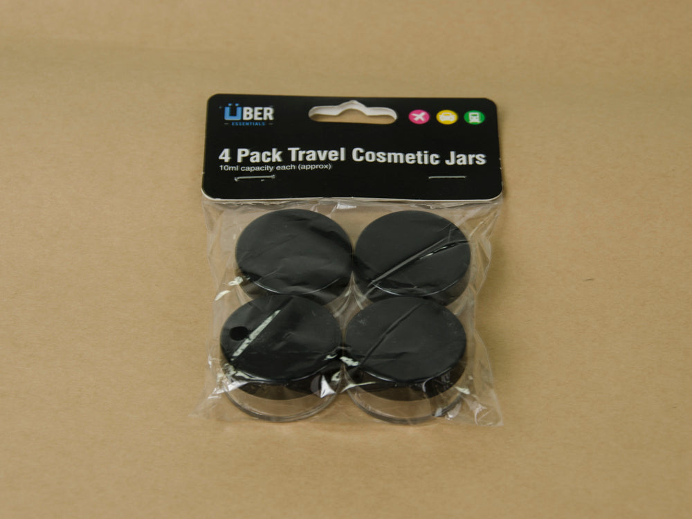 PACK OF 4 COSMETIC TRAVEL JARS  TRV1152