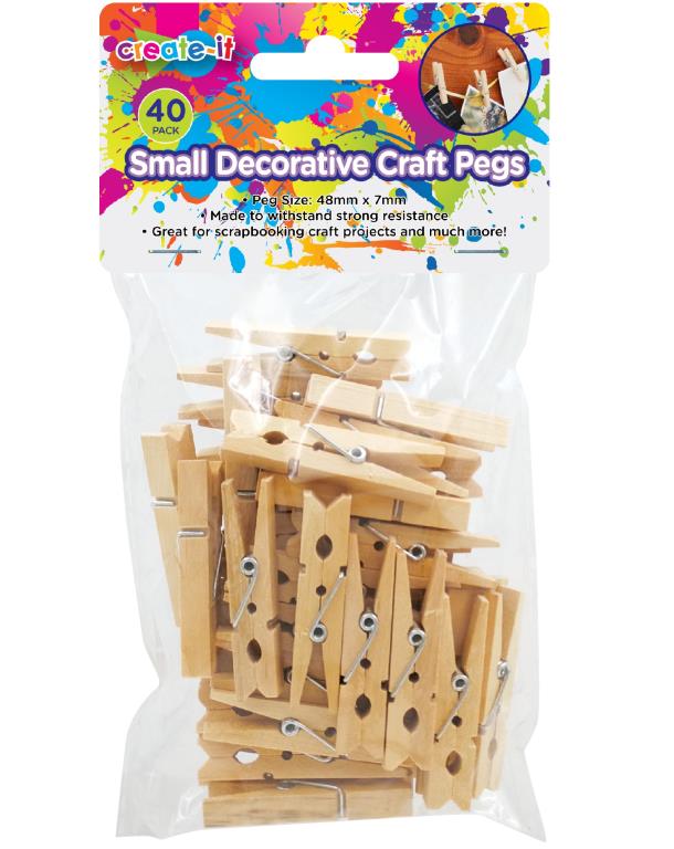 Small Craft Decorative Pegs-40PK  DUR3226