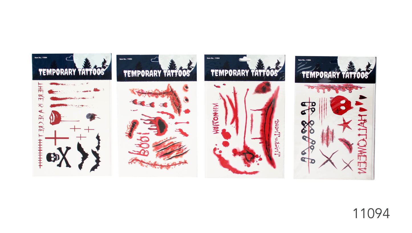 Halloween Temporary Tattoos (Gory) (Mixed) (11094)