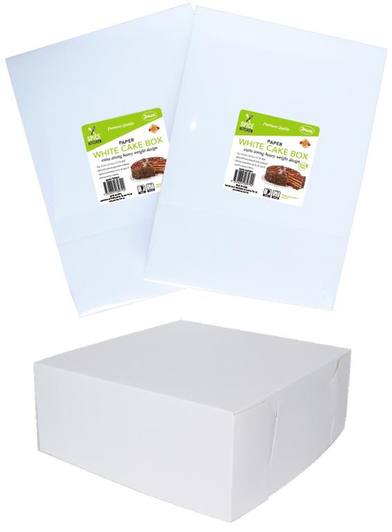 White Cardboard Cake Boxes - Small -2PK  DUR3305