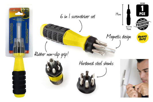 1pce 6-in-1 ScrewdriverSet-1/2/3/4/5/6mm  12103