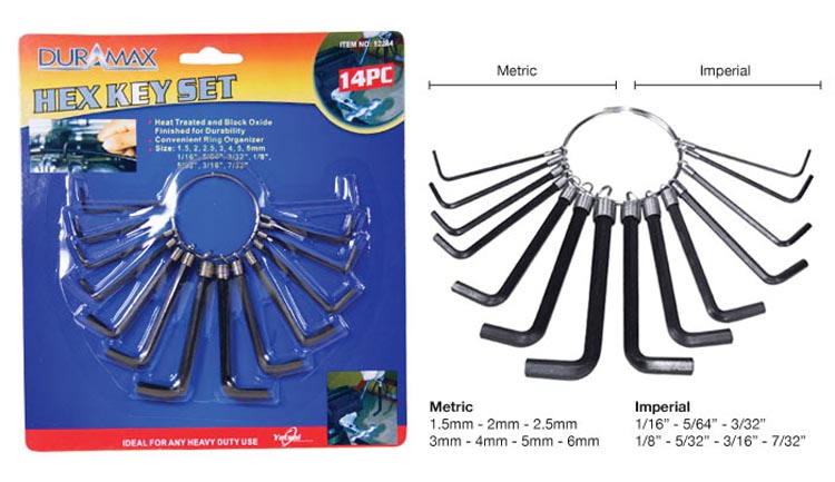 14pce Hex/Allen Key Set-14 Sizes 12244