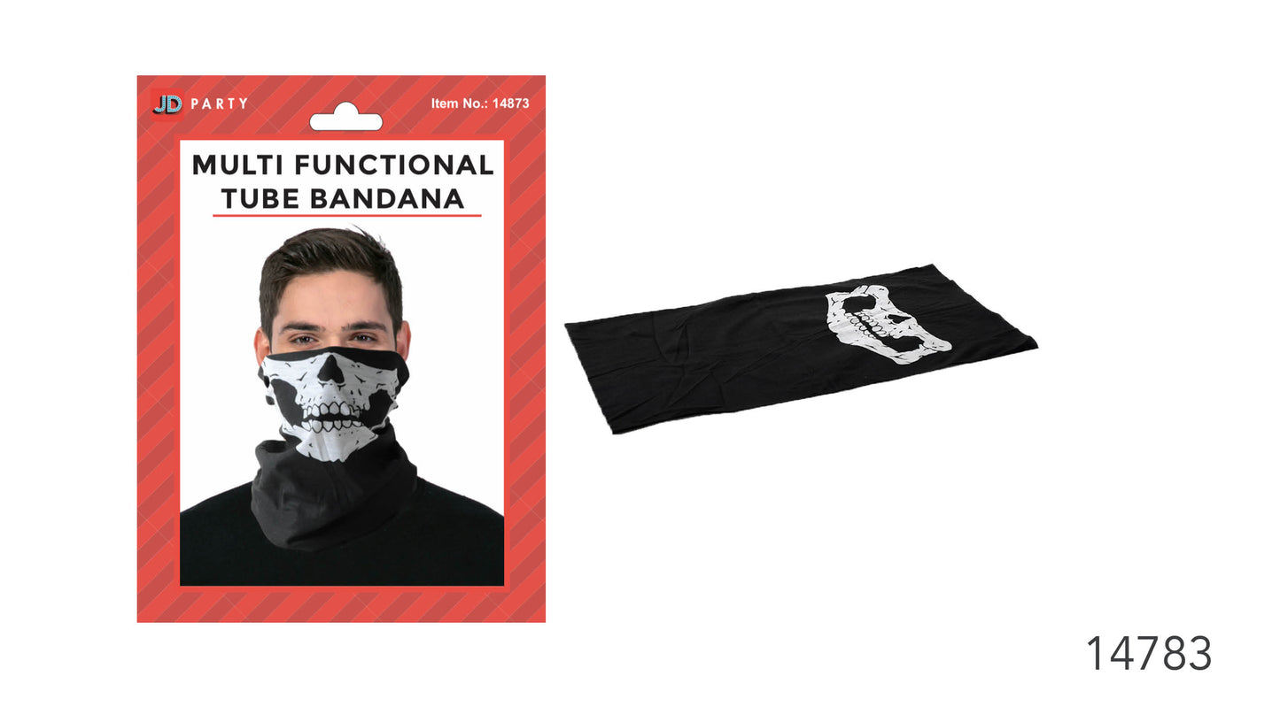 Tube Bandana (Black with White Skull) (14783)