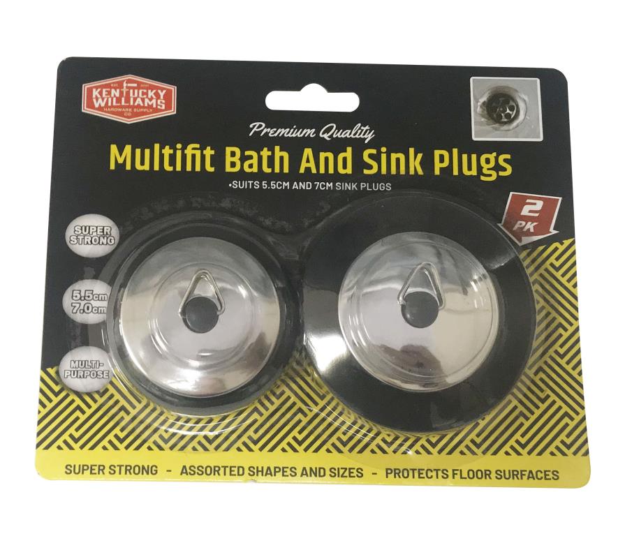 2PK Multi-Fit Bath Plugs  DUR3669