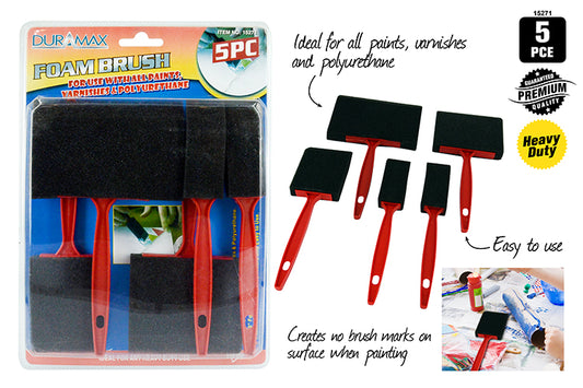 5pce Foam Brush Set-5 Sizes  15271