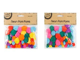 NEON POM POMS/50  CRAFT 221370