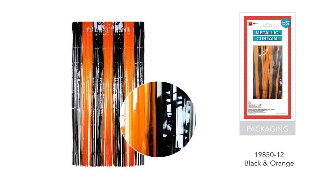 Metallic Curtain (Orange & Black) (19850-12)