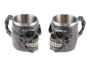 11CM BLACK SHIMMER SKULL MUG. MUGSHIM