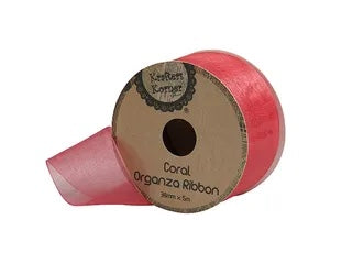 ORGANZA CORAL RIBBON 38MMX5M .CRAFT 251292