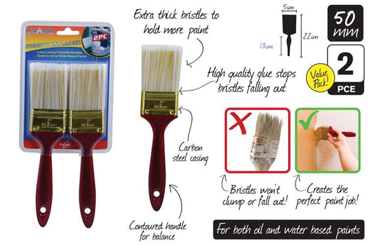 2pce Paint Brush Set-50mmW/22cmH  20680