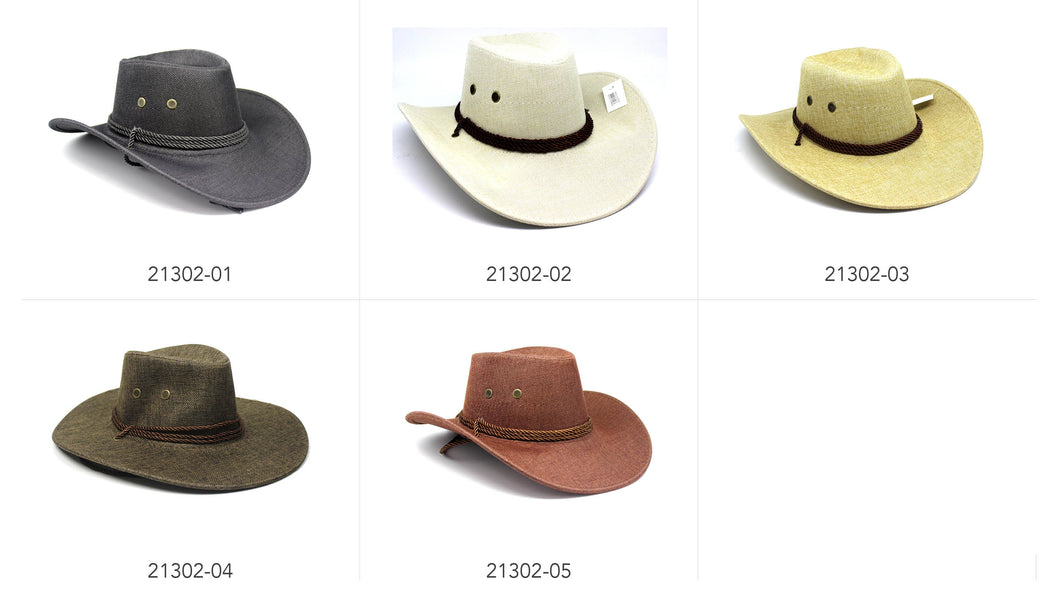 Hemp Material Cowboy Hat -BLACK  (21302-01)
