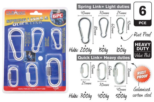 6pce Spring Links & Quick Links-6AstSize 22177