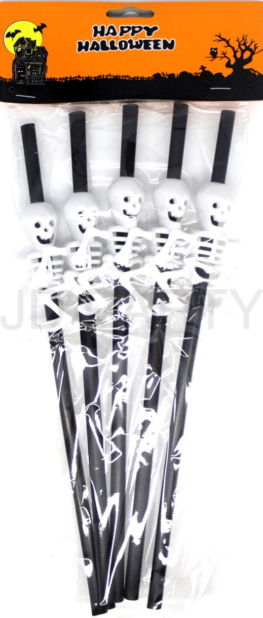 Skeleton Straw 5pcs (Black) (22829)