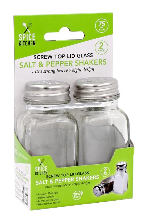 Glass Salt & Pepper Shakers-2PK  DUR1194