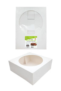 White Cardboard Cake Box With Window Face - 10"  DUR4752