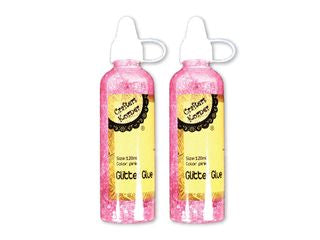 120ML CRAFT GLITTER GLUE -PINK  CRAFT 236459