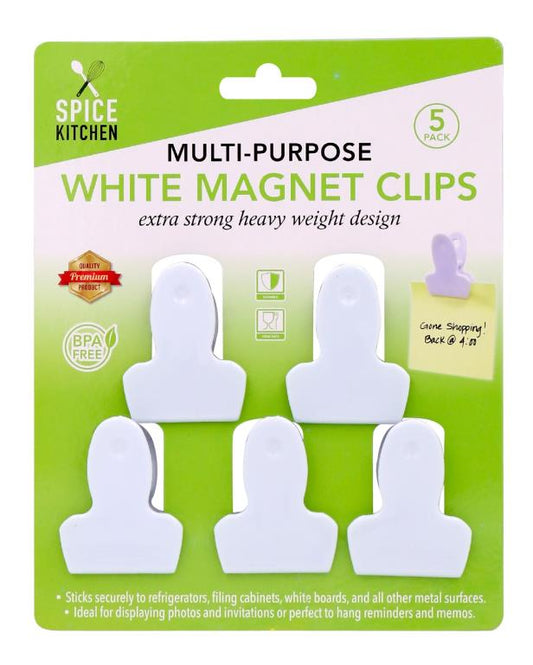 All Purpose White Magnetic Clips-5PK  DUR5150