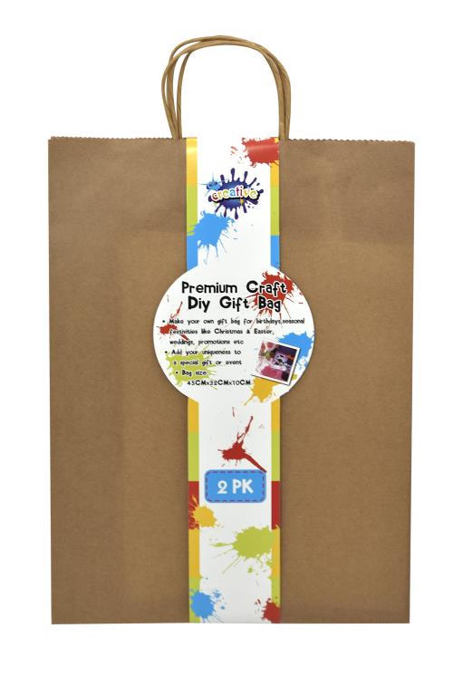 2PK Craft DIY Gift Bags - 45CM x 32CM x 10CM  DUR1640