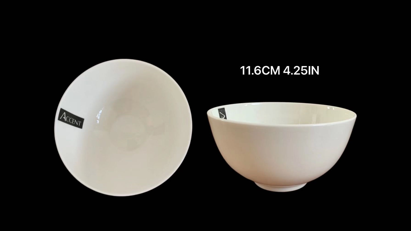 WHITE FINE BONE CHINA BOWL 4.25IN 11.6CM. TAB30479