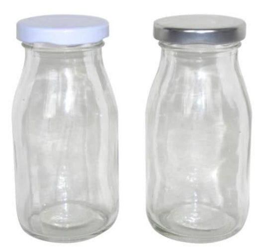 Glass Mini Milk & Soda Bottles W/Lid   DUR2197