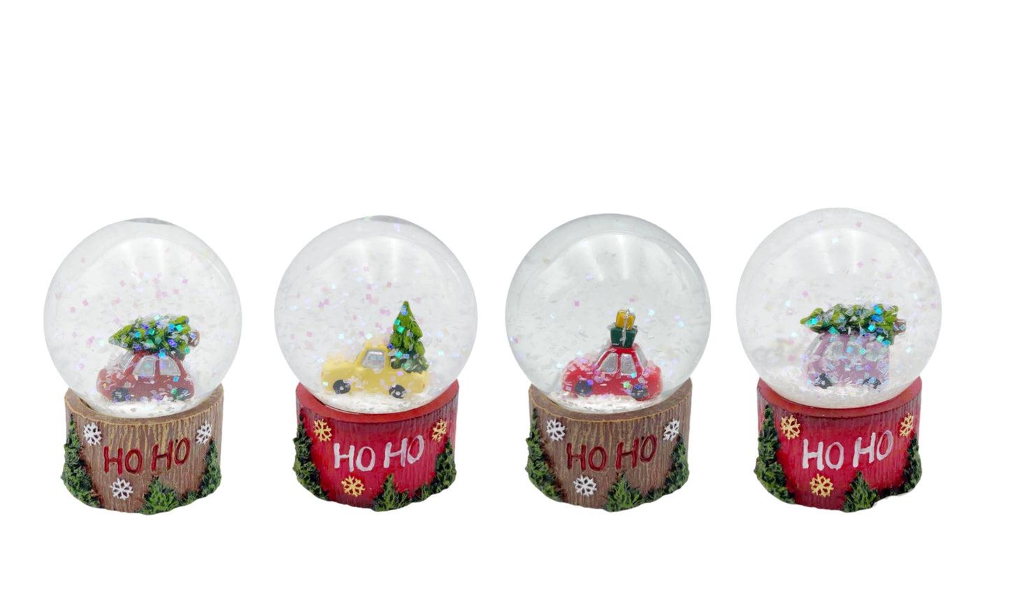 XMAS VEHICLE SNOW GLOBE 4.5x4.5x6.5cm SML 4 ASST . XMS31170