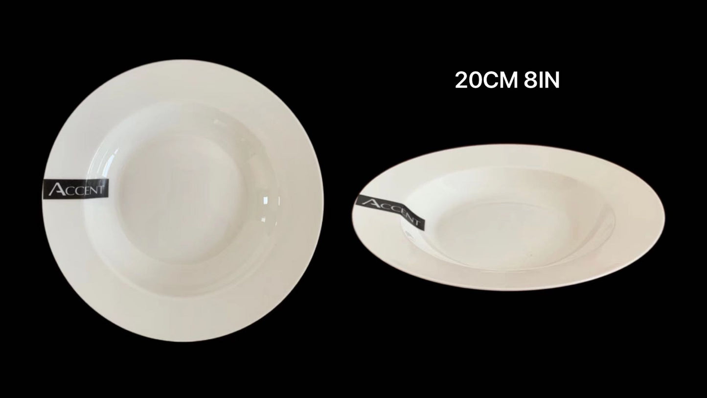 WHITE FINE BONE CHINA SOUP BOWL 8IN 20CM. TAB30478