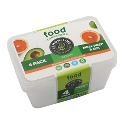 REUSABLE FOOD CONTAINERS 4PK 1000ML PDQ 68670