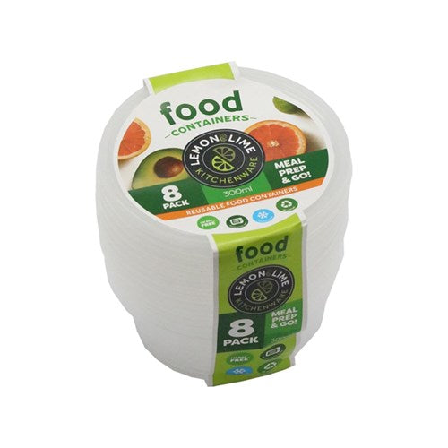 REUSABLE FOOD CONTAINERS 8PK 300ML PDQ.68687