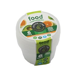 REUSABLE FOOD CONTAINERS 6PK 500ML PDQ    68694