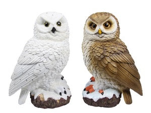 26CM REALISTIC OWL ON BASE. OWL11