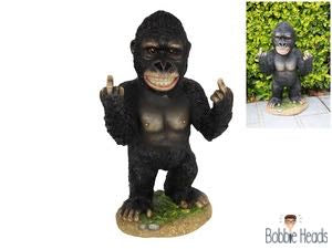 34CM BOBBLE HEAD CHEEKY RUDE FINGER GORILLA 'BOB'. GORFOFF