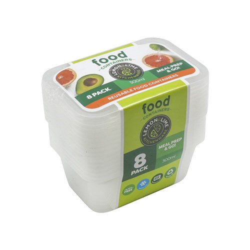 REUSABLE FOOD CONTAINERS 8PK 300ML PDQ.79126