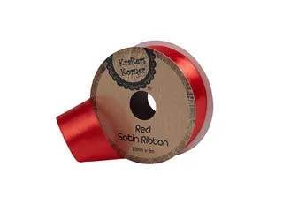 SATIN RED RIBBON 25MMX3M. CRAFT 250912