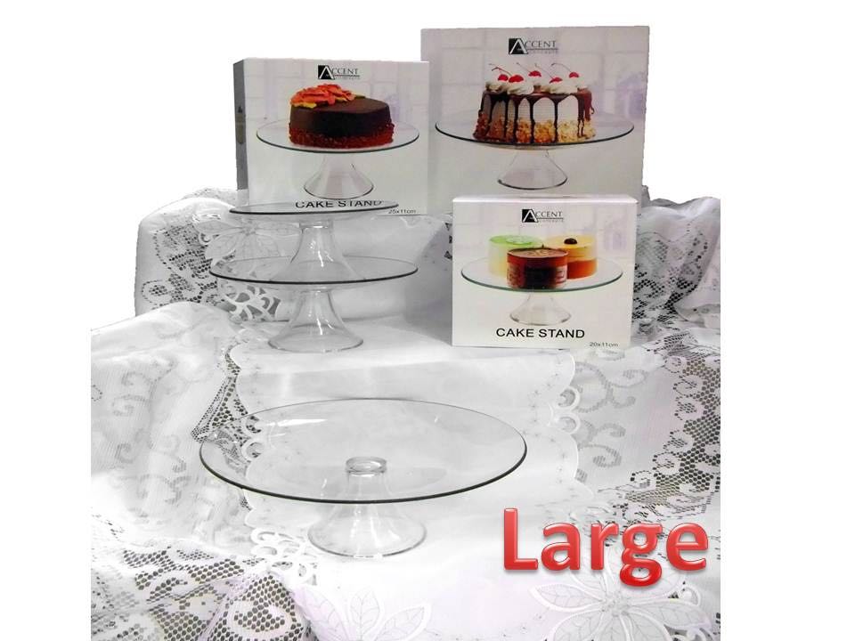 GLASS CAKE STAND WITH GIFT BOX LGE 31X11.5CM. KIT31735