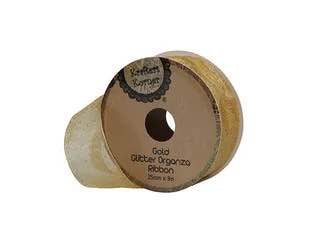 GL ORGANZA RIBBON 25MM-GOLD.CRAFT 251858