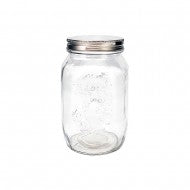 GLASS VASE WITH LID 1L CLEAR   GJ69910