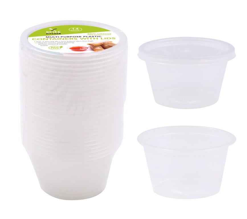 Dipping Sauce Containers W/Lids 110ML-14PK  DUR3063
