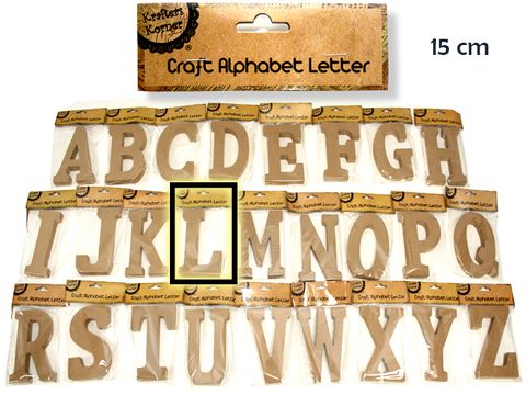 15CM ALPHABET LETTERS- L  CRAFT 199624