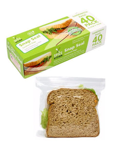 Zip Seal Sandwich Bags 16.5CM x 15CM-40PK DUR0567